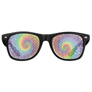 Fête Retro cravate teinture arc-en-ciel spirale lunettes de s