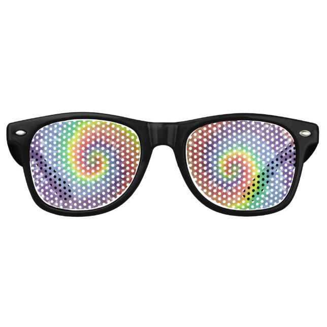 Fête Retro cravate teinture arc-en-ciel spirale lunettes de s (Devant)