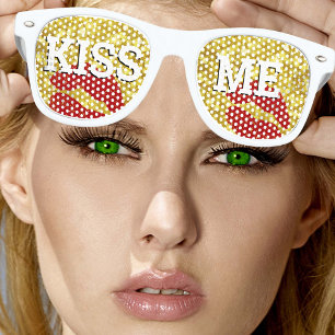 Fête Retro KISS ME rétro Shades / Fun Party Lunettes de solei