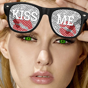 Fête Retro KISS ME rétro Shades / Fun Party Lunettes de solei
