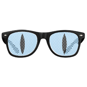 Fête Retro Lunettes amusantes pour yeux de chat (bleu clair)