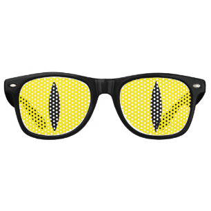Fête Retro Lunettes amusantes pour yeux de chat (Jaune)