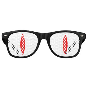 Fête Retro Lunettes amusantes pour yeux de chat (yeux rouges)