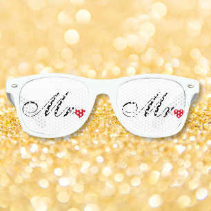 Fête Retro Monsieur Groom Jeunes Mariés Couples Lunettes de s