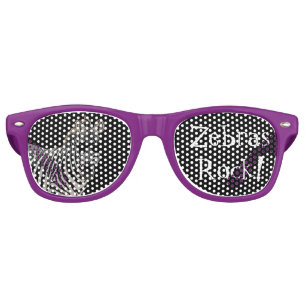 Fête Retro Roche pourpre de zèbres ! Nuances de lunettes de