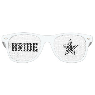 Fête Retro Superstar Bride Shades Fun Mariage lunettes de sol