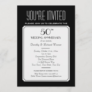 Fête, Réunion ou Événement 5x7 Black Invitation