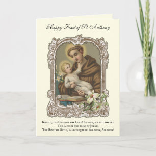 Fête Saint Antoine de Padoue Carte Enfant Jésus