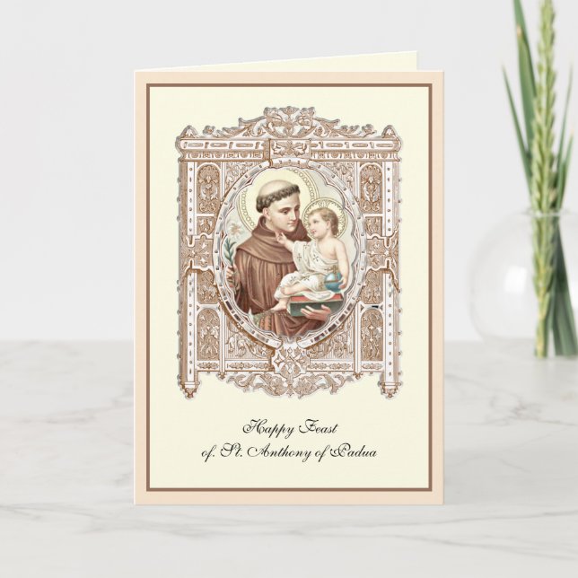 Fête Saint Antoine de Padoue Carte Enfant Jésus (Devant)