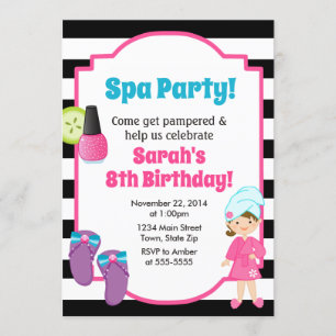 Fête Spa Anniversaire Invitation Pamper Party