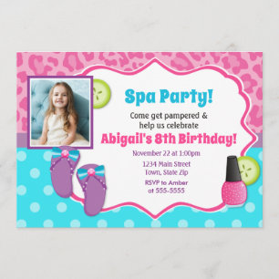 Fête Spa Anniversaire Invitation Pamper Party