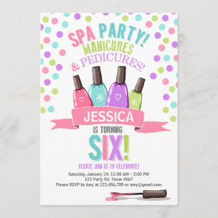 Fête Spa Pink Purple invitation à l'anniversaire S
