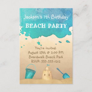 Fête sur la plage, invitation personnalisée pour u