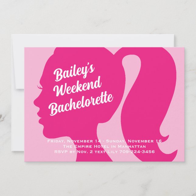 Fête Très Rose Week-end Bachelorette Invitation (Devant)