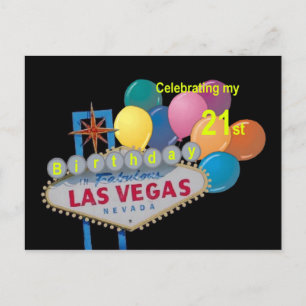 Fêter mon 21 st Las Vegas Anniversaire Carte posta