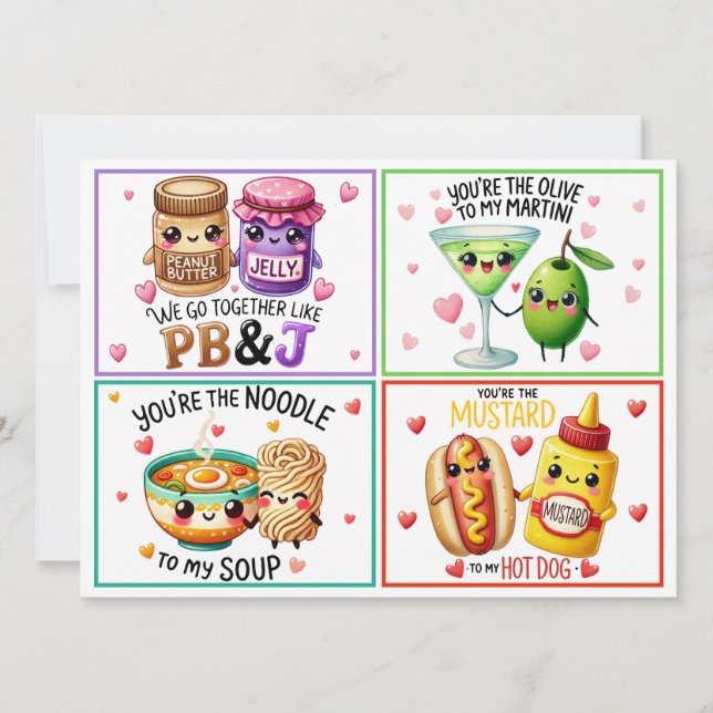 Fêtes Annuelles Cartes de classe adorables Kawaii pour la Saint-Va (Devant)