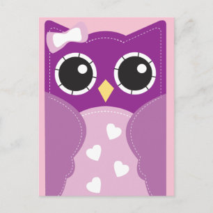 Fêtes Annuelles Cartes de classe pourpre Valentine Owl pour enfant