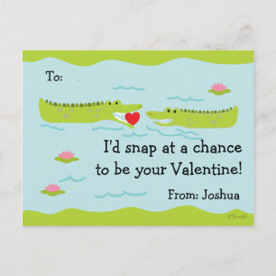 Fêtes Annuelles Cartes de classe Valentine pour Alligator pour enf