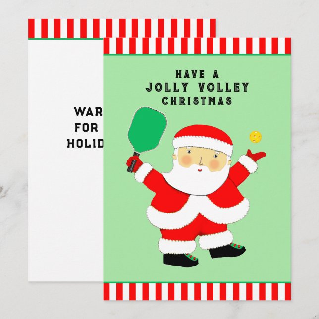 Fêtes Annuelles Cartes de Noël créatives pour pickleball (Devant / Derrière)