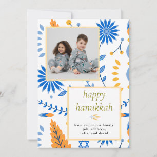 Fêtes Annuelles Cartes de vœux de famille élégantes bleues pour Ha