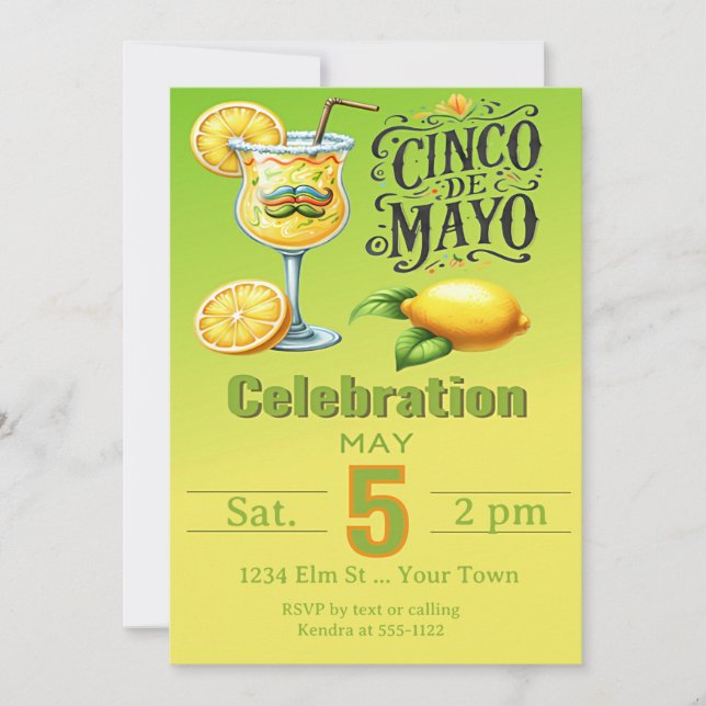 Fêtes Annuelles Cartes d'invitation pour fête de Cinco De Mayo (Devant)