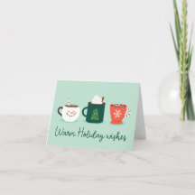 Cartes pliées pour mugs de Noël