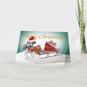 Fêtes Annuelles Jack Russell Cadeau pour cartes de voeux Père Noël