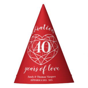 Fêtes Chapeaux de fête personnalisés pour les 40 ans de