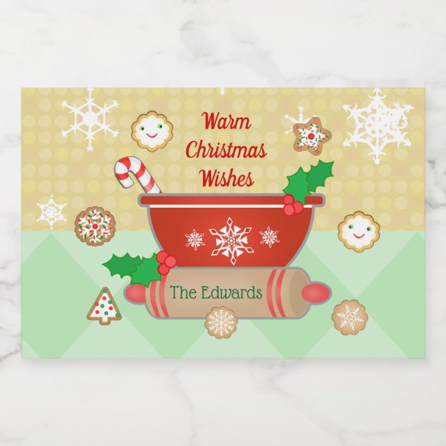 Fêtes de Noël Cuisine sur mesure Étiquette aliment (Étiquettes simples)