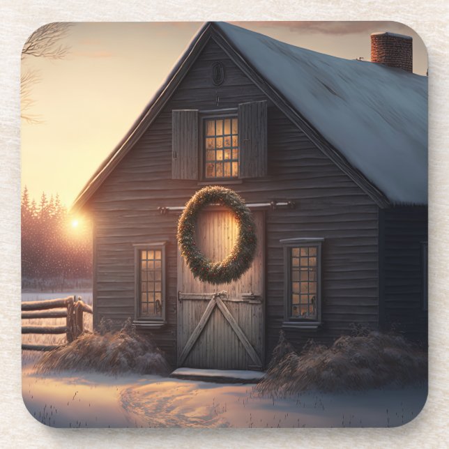 Fêtes / Noël Dessous de verre de grange (Devant)