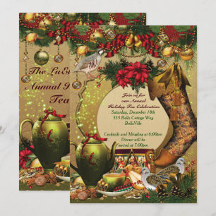 Fêtes Noël Tea Party Invitations