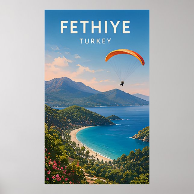 Fethiye Turkey Blue Lagoon And Mountain Views Poster (Front)
