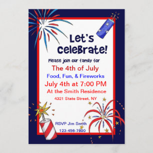  Fêtons ça ! Invitations 4 juillet
