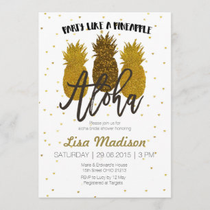 Fêtons comme une carte de Baby shower à l’ananas