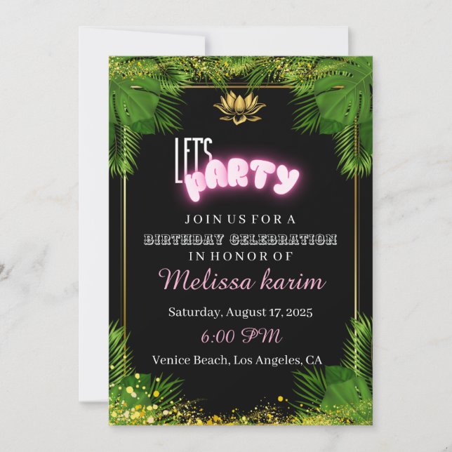 FÊTONS ! Invitation DE LA FÊTE D'ANNIVERSAIRE (Devant)