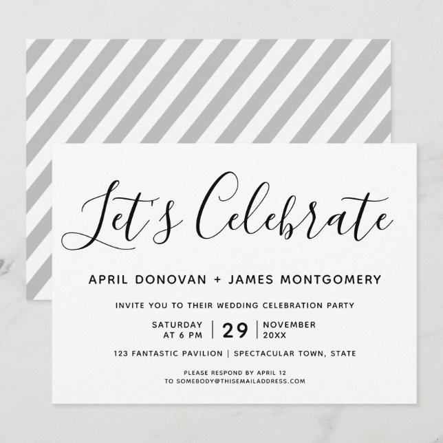 Fêtons la Faire-part de mariage de la typographie (Devant / Derrière)