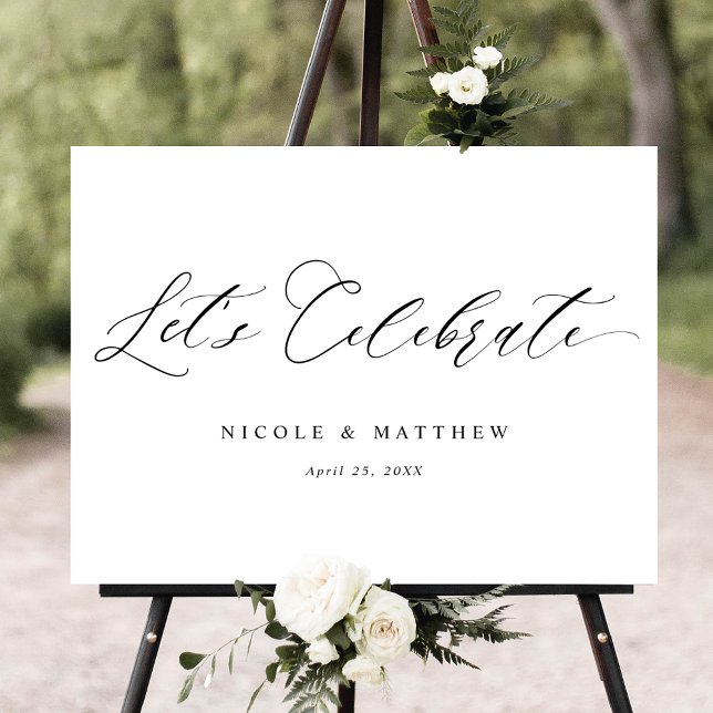 Fêtons l'élégante Affiche de bienvenue de mariage (Créateur téléchargé)