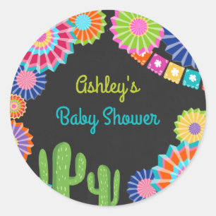 Fêtons une faveur tag Sticker Baby shower mexicain