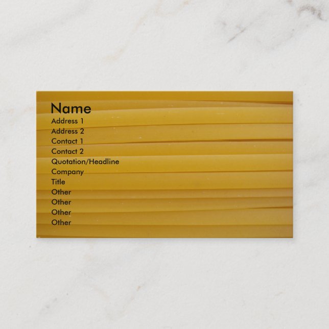 Fettuccine Pasta Business Card (Front)
