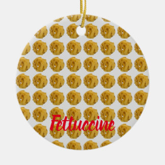 Fettuccine Pasta Noodle Pattern for Food Lover Ceramic Ornament