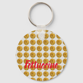 Fettuccine Pasta Noodle Pattern for Food Lover Keychain