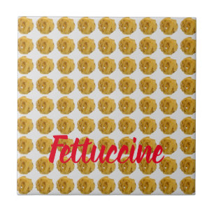 Fettuccine Pasta Noodle Pattern for Food Lover Tile