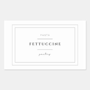 Fettuccine Pasta Rectangle Label Stickers