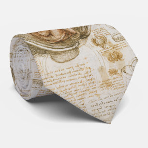 Fetus Drawings by Leonardo Da Vinci Tie