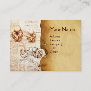 Fetus in the Womb,Ob-Gyn Doctor, Medical Monogram Business Card