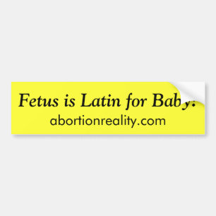 Fetus is Latin for Baby!, bumper sticker