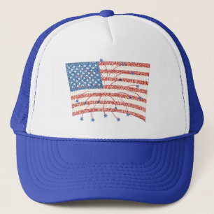 Feu d'artifice Drapeau américain sur Casquette
