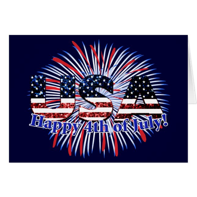 Feu d'artifice du drapeau des États-Unis Happy 4 j (Devant horizontal)