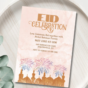 Feu d'artifice Fête de l'Aïd al fitr Invitation