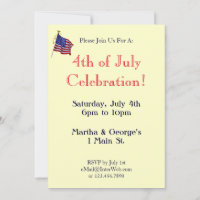 Feu d'artifice vintage et drapeau Invitation perso